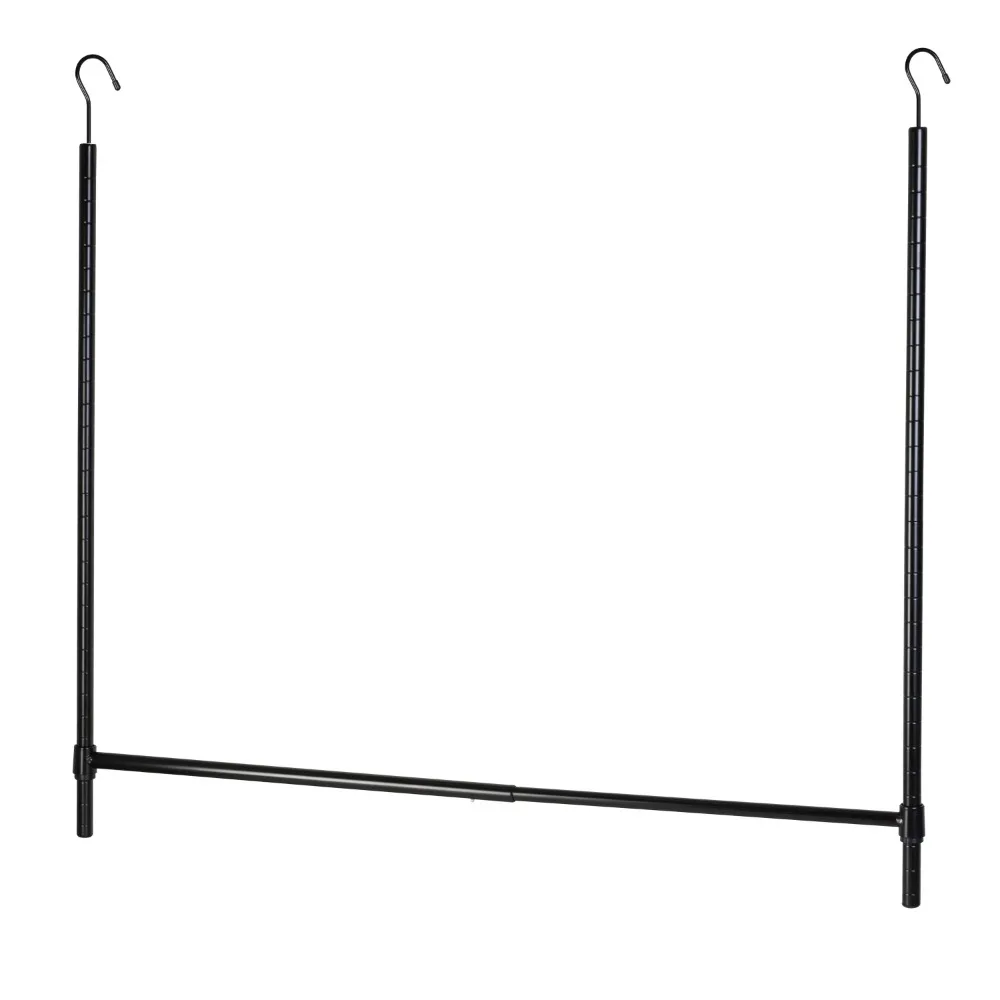 Steel Adjustable Hanging Closet Rod, Black