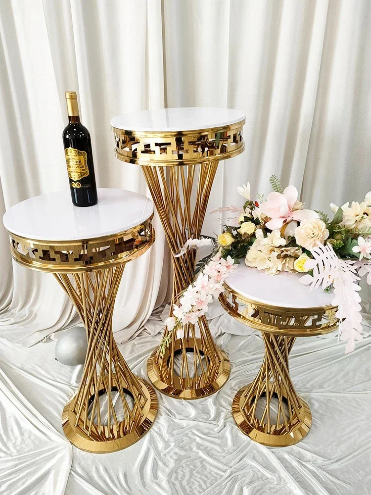 

3PCS Gold & Silver Acrylic Stainless Steel Base Cake Stand Set for Wedding, Party, Decoration