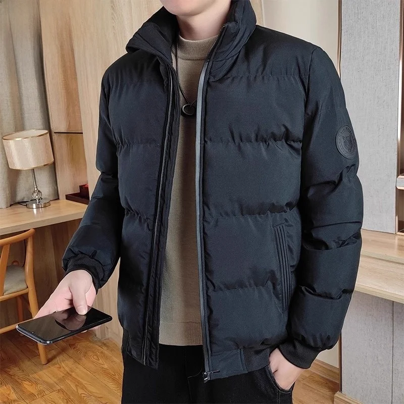 Thiened Cotton Jaet for Men Autumn Winter Sports Sle Versatile Warm Stand Collar Long Sve Stand Fit Mexican Brand