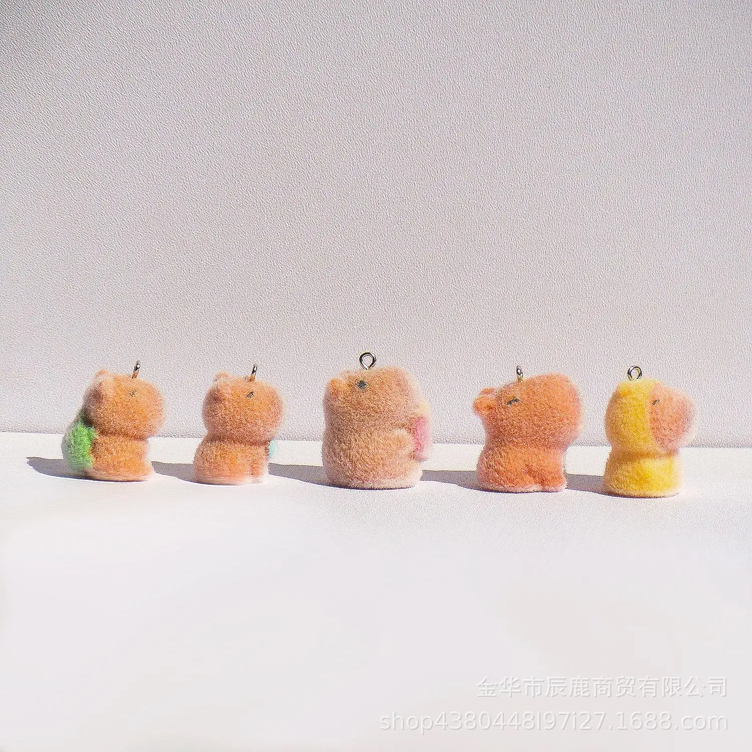 

20pcs 3D Flocking Cute capybara Doll Cartoon Animal Resin Charms For Keychain Necklace Earrings Making DIY Jewelry Accessories
