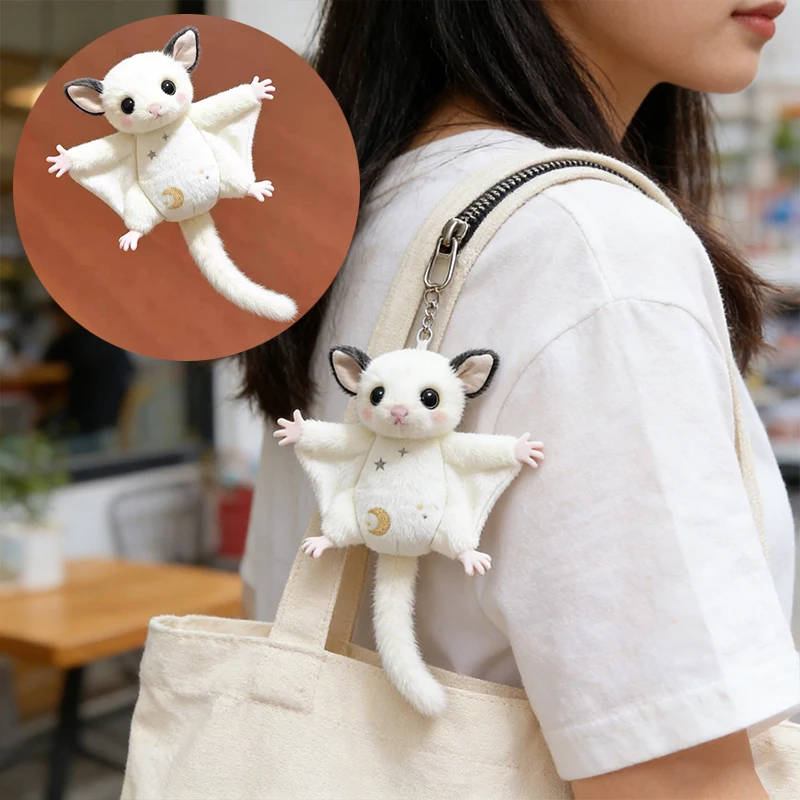 (BF06)Cartoon Animal Little Flying Mouse Pendant Stuffed Soft Honeybag Flying Spur Doll Bag Decor Bat Mouse Plush Keychain Boy