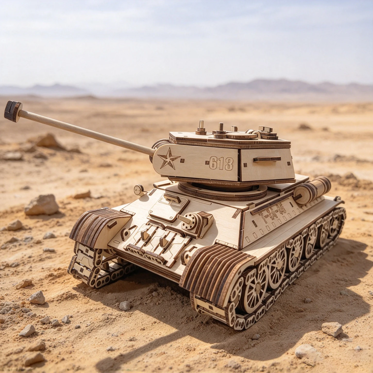 Wooden Tank 3D Puzzle Model, DIY Assembly Kit, Creative Tank Set, Handcrafted Home Decor Model, Cultivates Patience