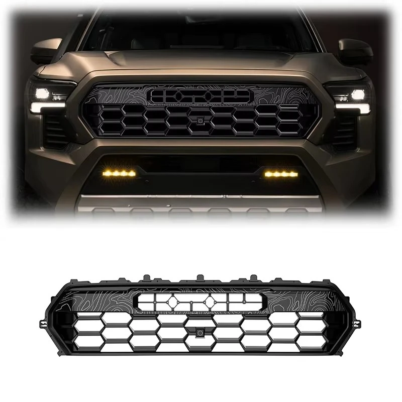 

Новые матовые черные решетки радиатора STLF Topo для переднего бампера Toyota Tacoma 2024