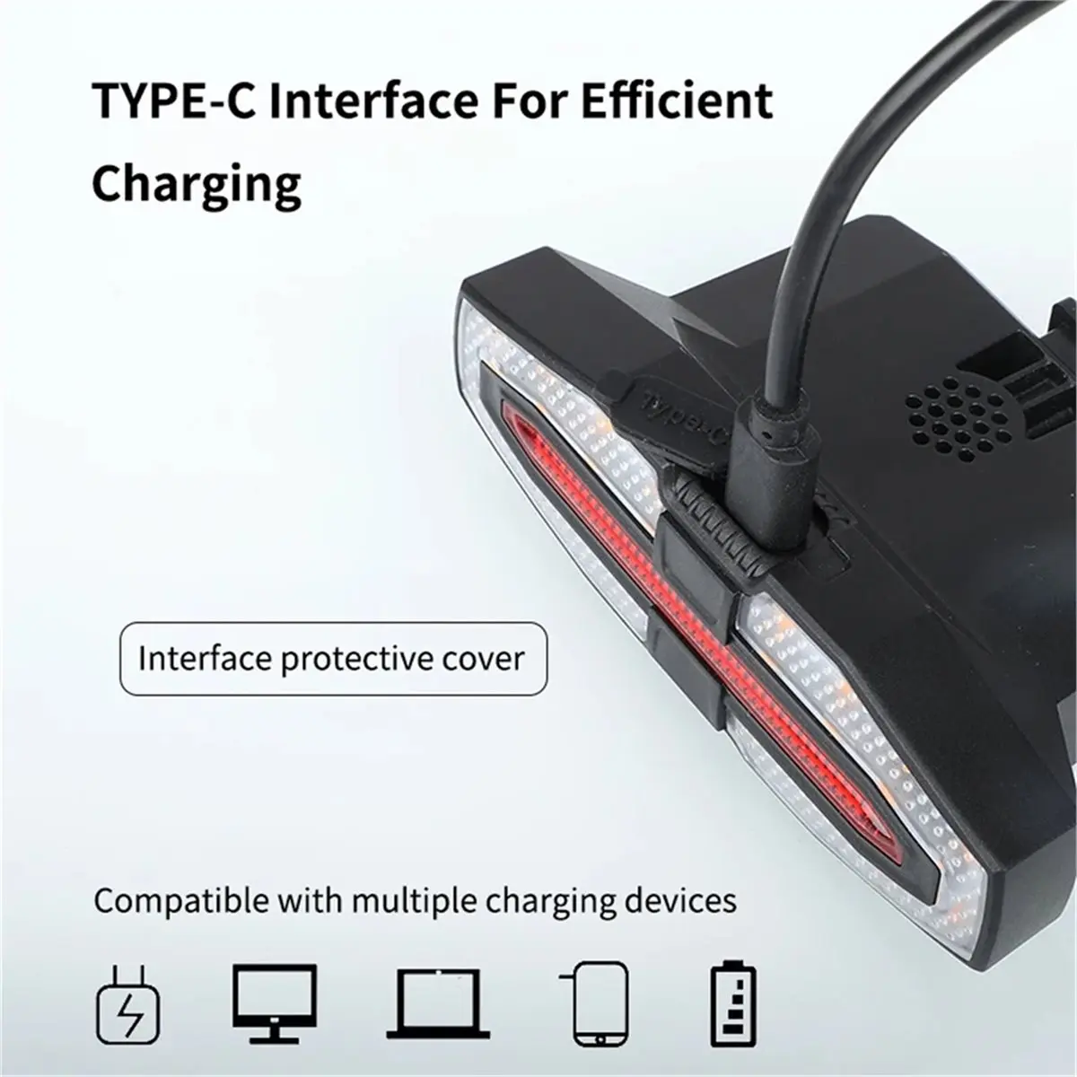 DT75BG USB Rechargeable Bike Taillight Turn Signal Warning Light Waterproof Remote Control Bicycle Rear Light Cycling Safet