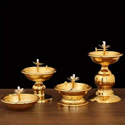 Dimmable Lamp Holder Alloy Oil Lamp Dish Cooking Butter Home Worship Ever-burning Lamps for Indoor Use
