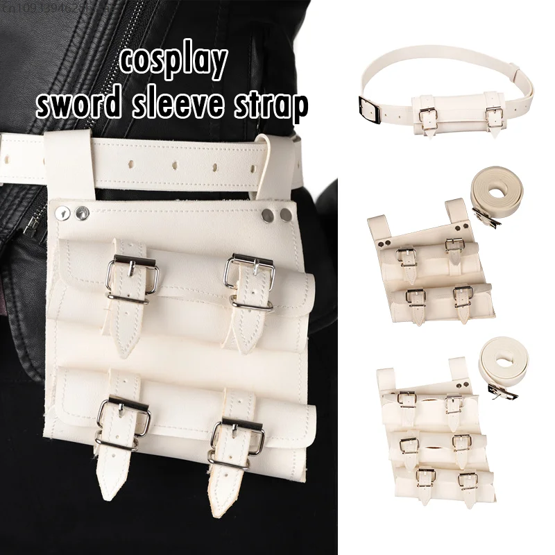 Medieval Sword Frog With Belt Waist Sheath Scabbard Warrior Armor Costume Rapier PU Leather Warrior Rapier Scabbard Holster