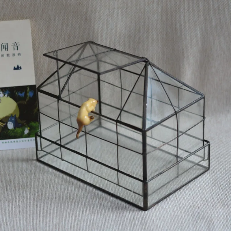 الشمال زخرفة المنزل الإبداعية هندسية غطاء زجاجي زهرة غرفة المشهد الصغير حوض شرفة الحرف الناعمة #4