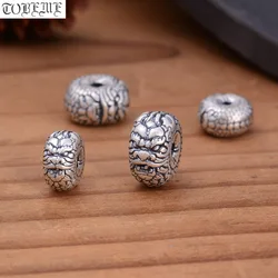 100% 3D 999 Silver Power Dragon Beads Pure Silver Good Luck Jewelry Findings DIY Bracelet Loose Beads