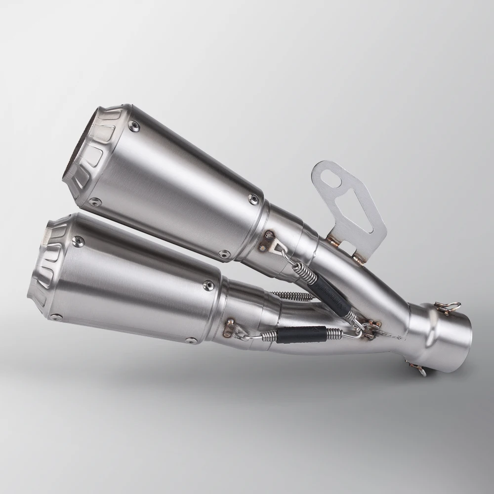 تم تغيير ماسورة العادم العالمية للدراجات النارية إلى كاتم الصوت المزدوج cbr500r R3 Z900 c25 #4