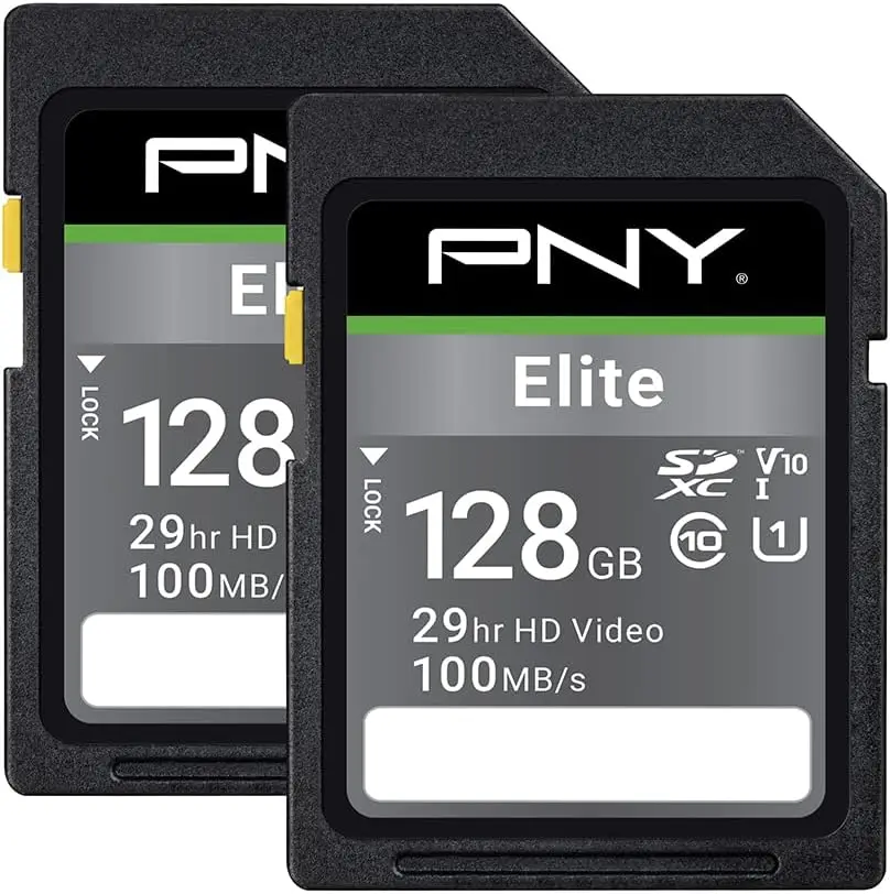 

128GB SDXC Flash Memory Card 2-Pack - Class 10, U1, V10 for Full HD Photography and Videography, Reliable and Durable Storage