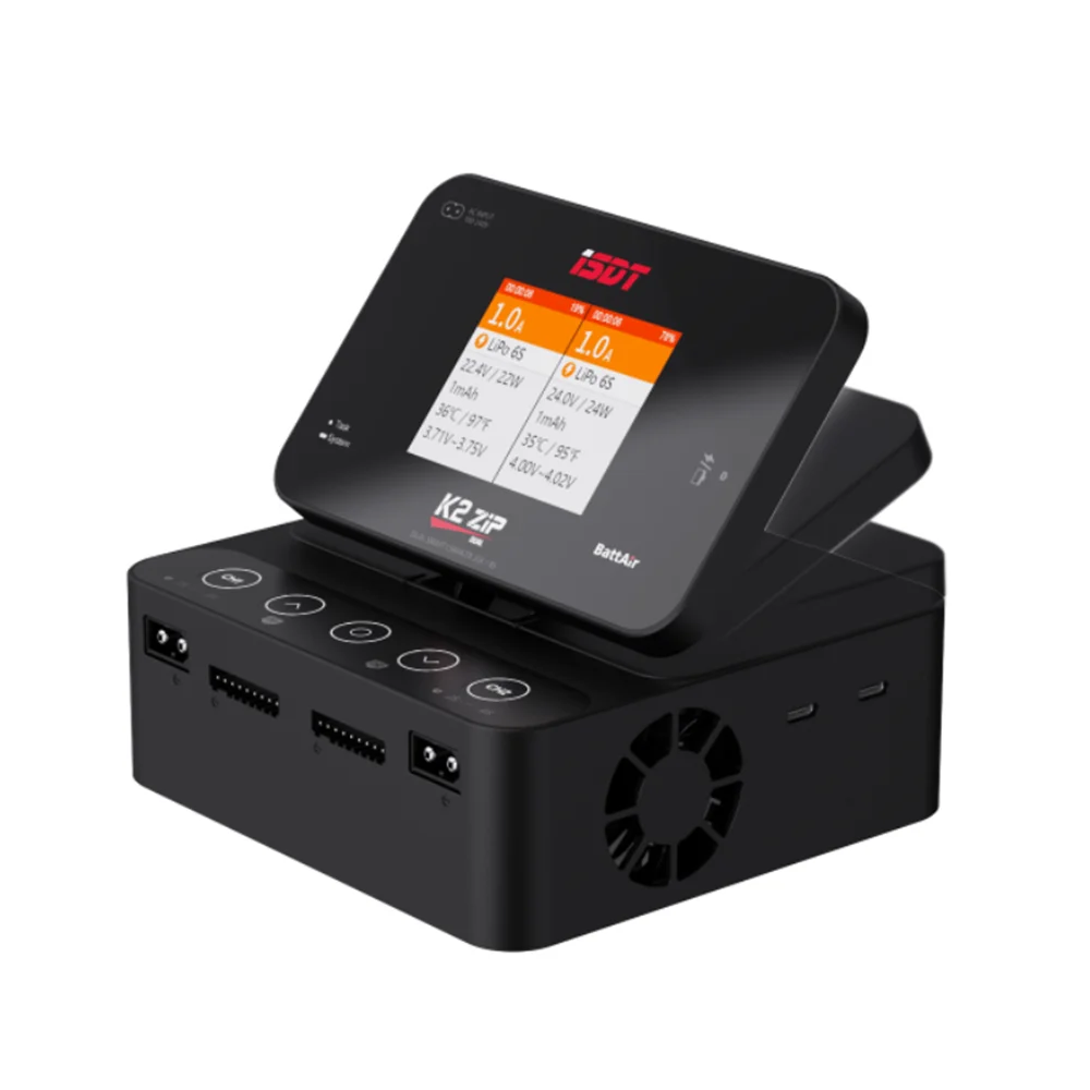 ISDT K2 ZIP DUAL dual channel intelligent charger AC200W/DC500W * 2 supports LiFe, Lilon, LiPo1~8S BattAir intelligent batteries