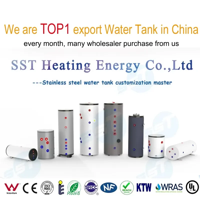 200L Stainless Steel Heat Pump Air to Water Heater Buffer Tank with Two Coils Multifunction Hot Water Tank WRAS Certified for view 6