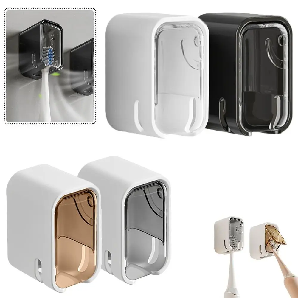 Durable Dustproof Toothbrush Holder Flip-top Wall Mounted Toothbrush Rack Electric Toothbrush Storage Rack