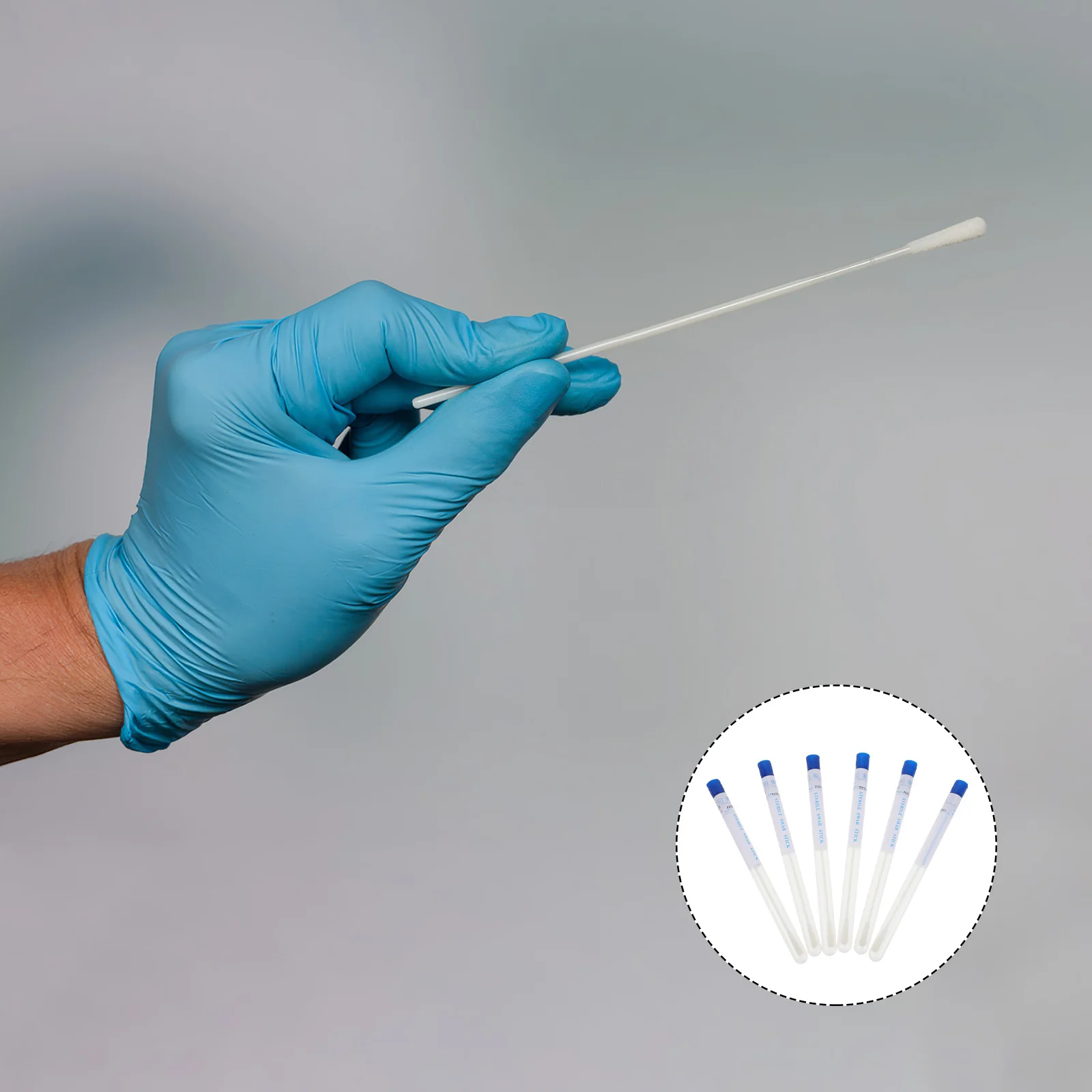 

200 шт. одноразовых флокированных тампонов для взятия проб из горла, рта и носа, для больничных тестов, эффективные, с мягкими наконечниками