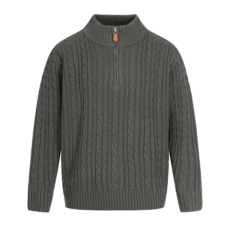 Autumn Winter Korean Streetwear Vintage Short Fashion Knitted Sweaters Men Women Loose Stand Collar Weave Sweater Jumpers Tops