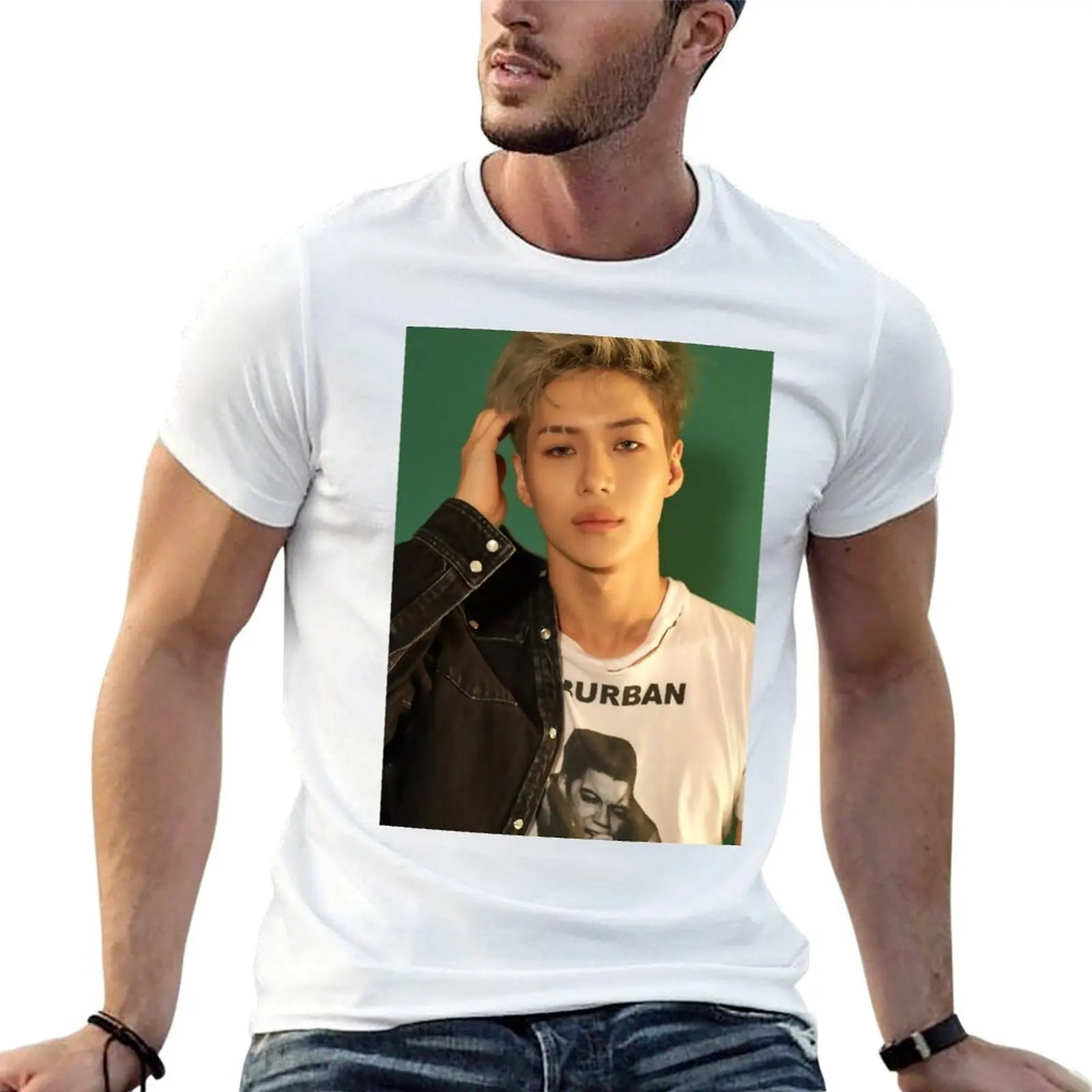 

Мужская футболка с рисунком, рубашка, дизайнерские мужские футболки для Taemin, винтажная летняя футболка