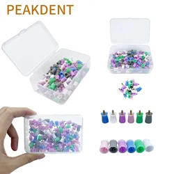 100pcs/Box Dental Prophy Cup Screw-In Bristle Type Mixed Color Prophylaxis Brush Cup  Low Speed Handpiece Teeth Whitening Tool