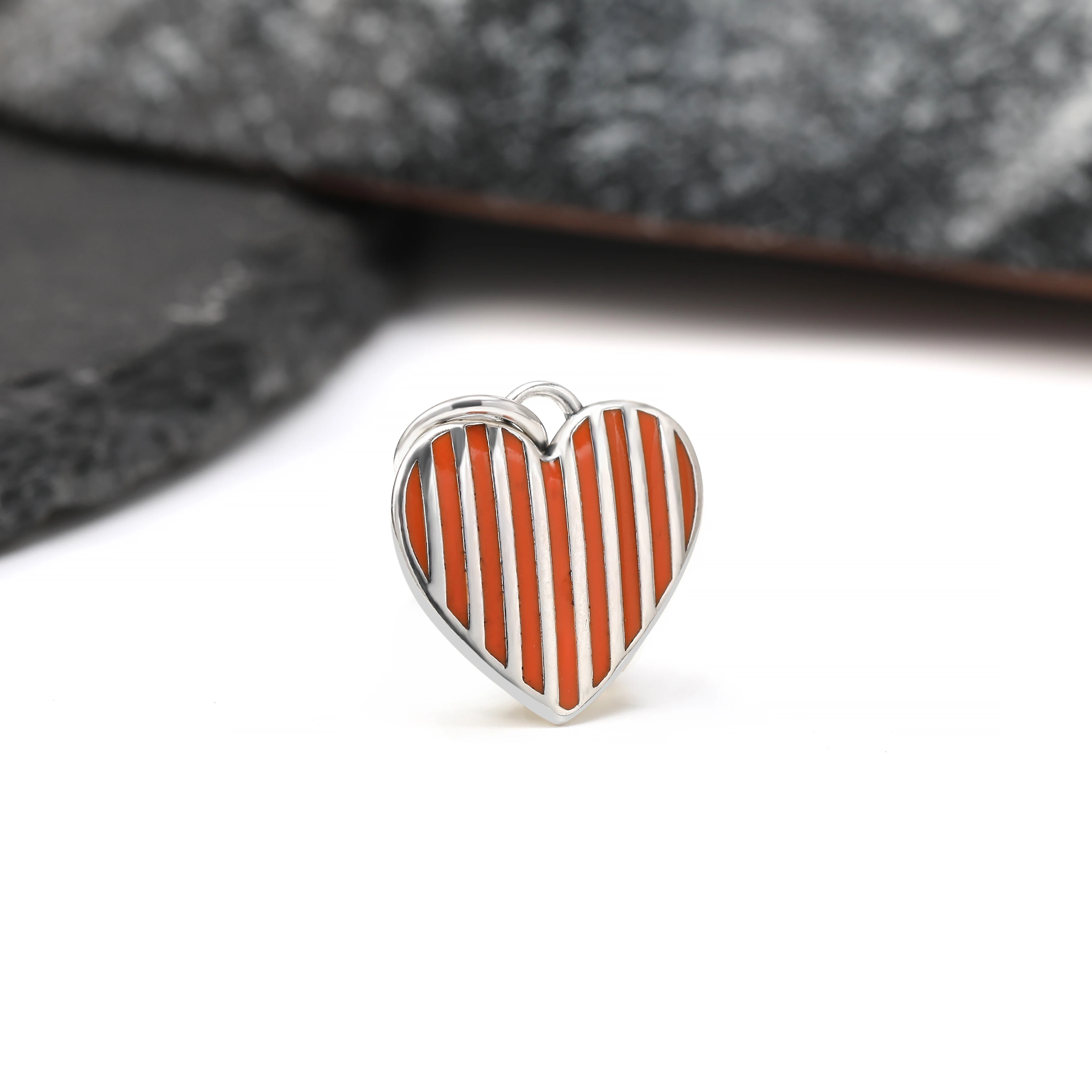 

DJ030O genuine 925 pure silver enamel craftsmanship "Whataburger ®” Heart Color Pattern Fashion Pendant DIY Silver Jewelry