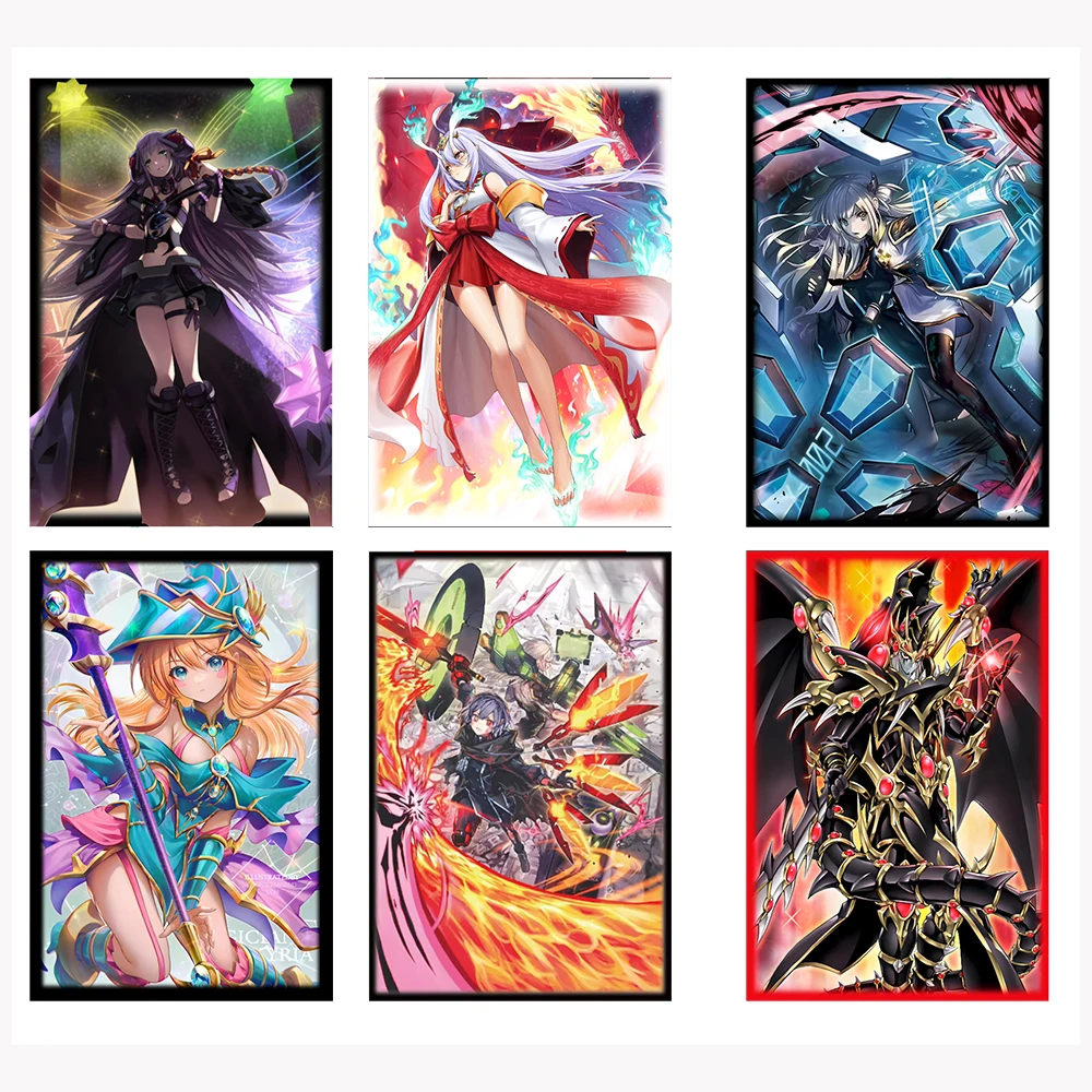 

63x90mm 60PCS Laser Anime Trading Cards Board Game Cards protector for YU-GI-OH Card Art Anime Printing Card Sleeves Protectors