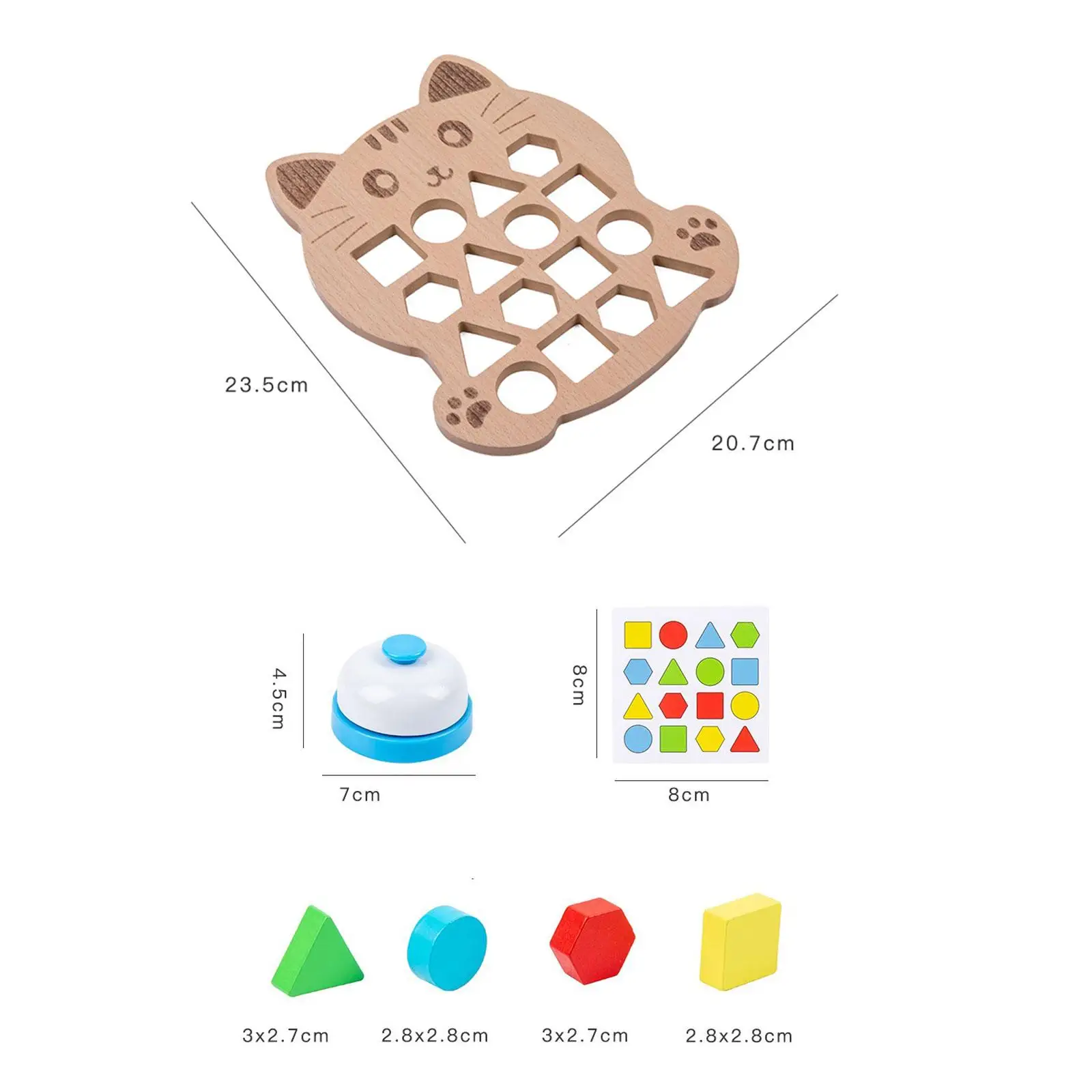 Juego de aprendizaje a juego con formas, juego de batalla interactivo, juego de rompecabezas a juego con formas geométricas con 15 cartas para niños y niñas