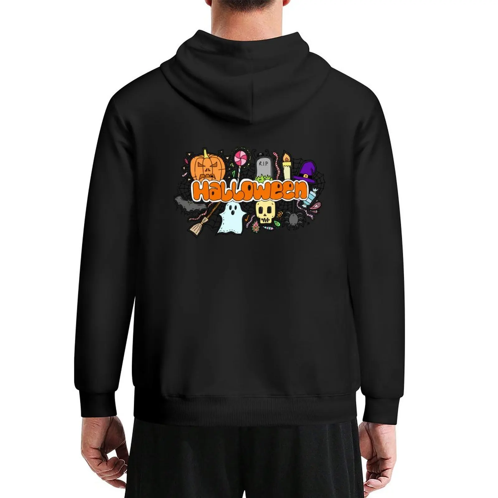 

Halloween doodle (Colourful) Hoodie korean style clothes korean autumn clothes hooded shirt blouse men's hoodie sweatshirt