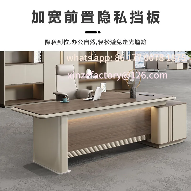 Customizable High-end Boss Office Desk and Chair Combination Chairperson President Supervisor Manager Desk Painting Large Desk O