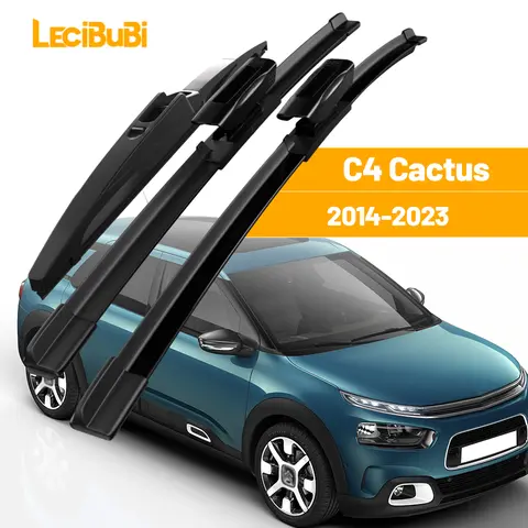 For Citroen C4 Cactus 2014-2023 1set Front & Rear Windshield Wiper Blades Windscreen Wipers 2015 2016 2017 2018 2019 2020 2021