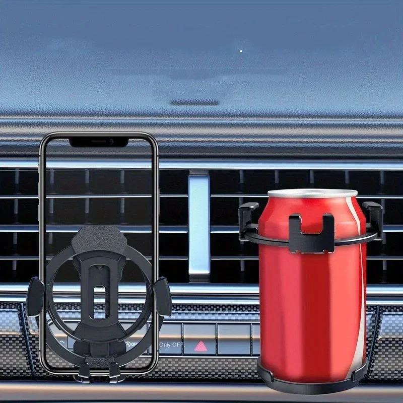 

Автомобильное крепление для телефона и подстаканник 2-в-1. Универсальная регулируемая подставка для напитков для внедорожников/грузовиков/фургонов. Надежно вмещает телефон и кофе/