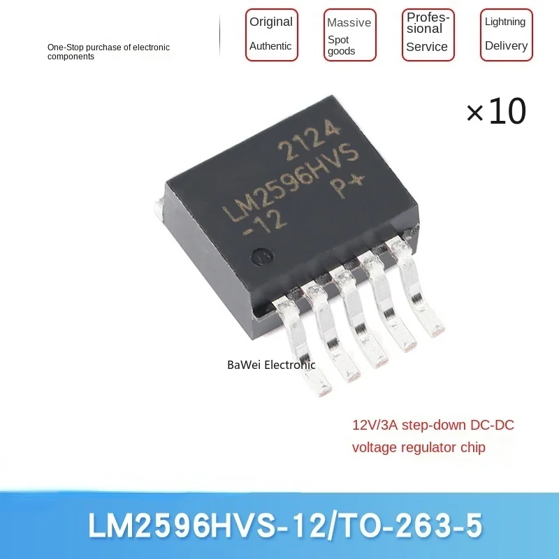 

Original LM2596HVS-12 TO-263-5 12V/3A step-down DC-DC regulator chip (10PCS)