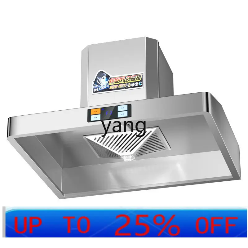 YJQ top range hood commercial kitchen large suction stainless steel fume hood oil fume purification