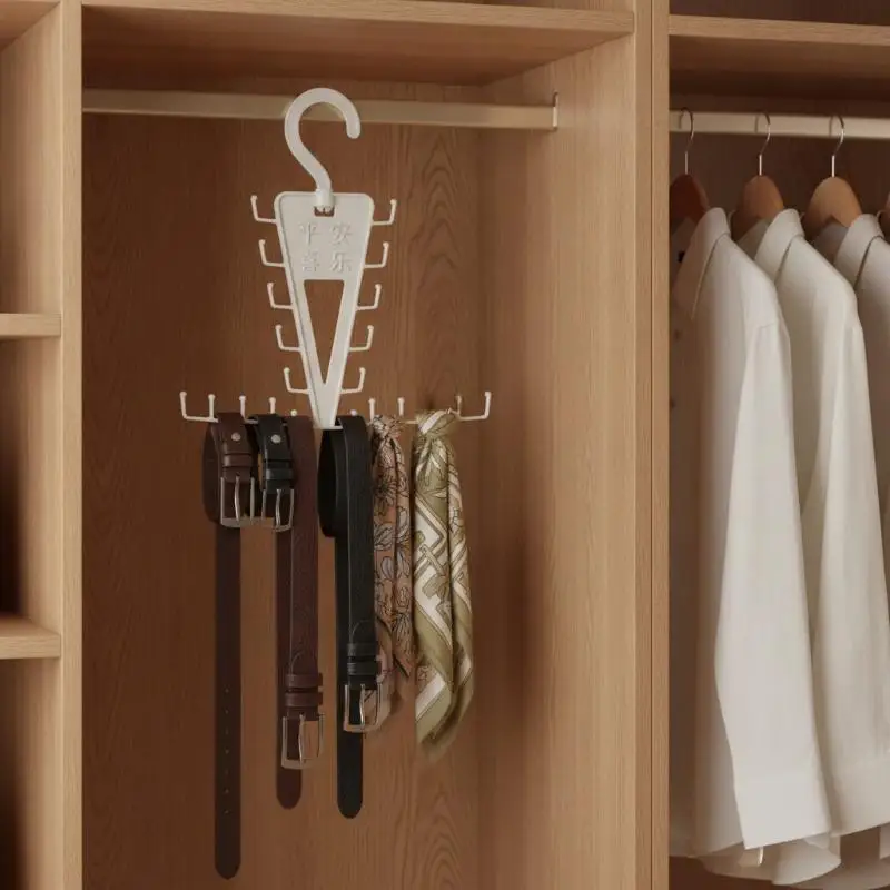 Over The Door Hanger V Shaped 12 Hooks 360 Degree Rotation White 1/2 Pack for Travel Rental House Clothes Organizer