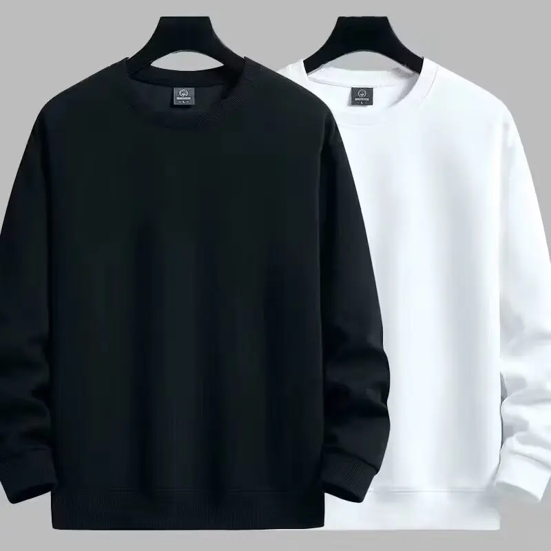 Casual Cotton Sweatshirt Long Sleeve Basic T-Shirt Unisex Couple's Trendy Top Antibacterial Wear-resistant Loose Fit round Neck