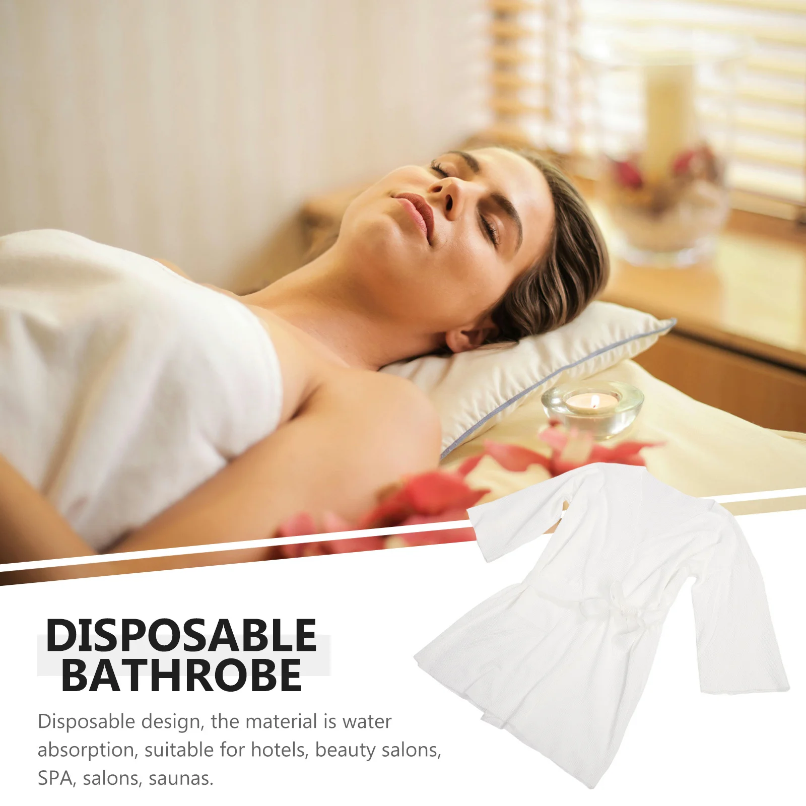 

Одноразовый халат, хлопковые халаты для салонов для клиентов, спа-путешествие, легкие водопоглощающие женские принадлежности для салонов красоты