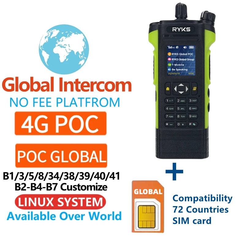 วิทยุสื่อสารแบบสองทาง ระยะไกล 500 กม. รองรับ 4G PoC และอินเทอร์เน็ต UHF พร้อมฟังก์ชันรีพีทเตอร์ ใช้งานได้ทั่วโลก