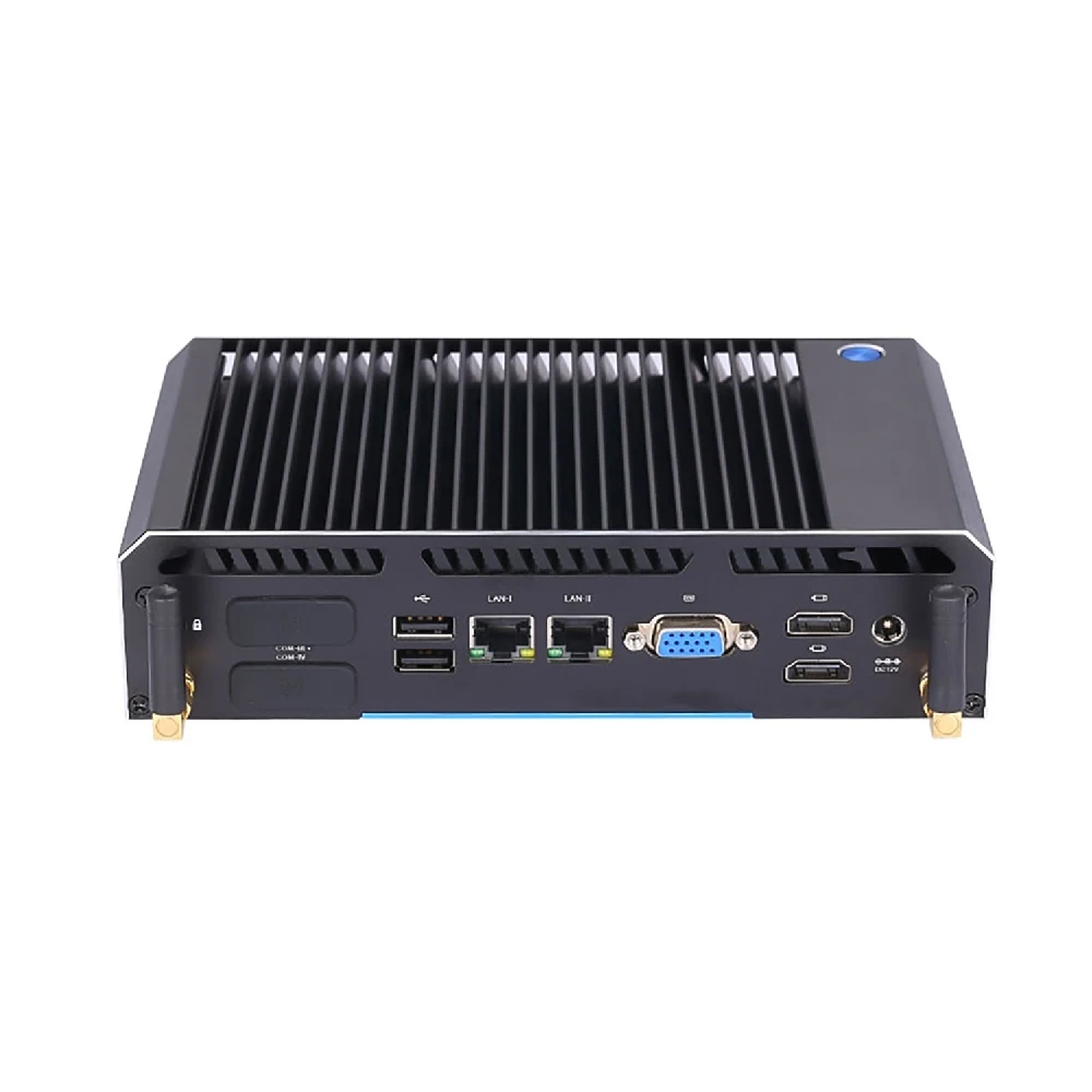 HUNSN Fanless Industrial PC,IPC,Mini Computer,Intel Core I3/I5/I7,BH22,Windows 11 Pro/Linux Ubuntu,PXE,WOL,Type-C,2COM,2LAN