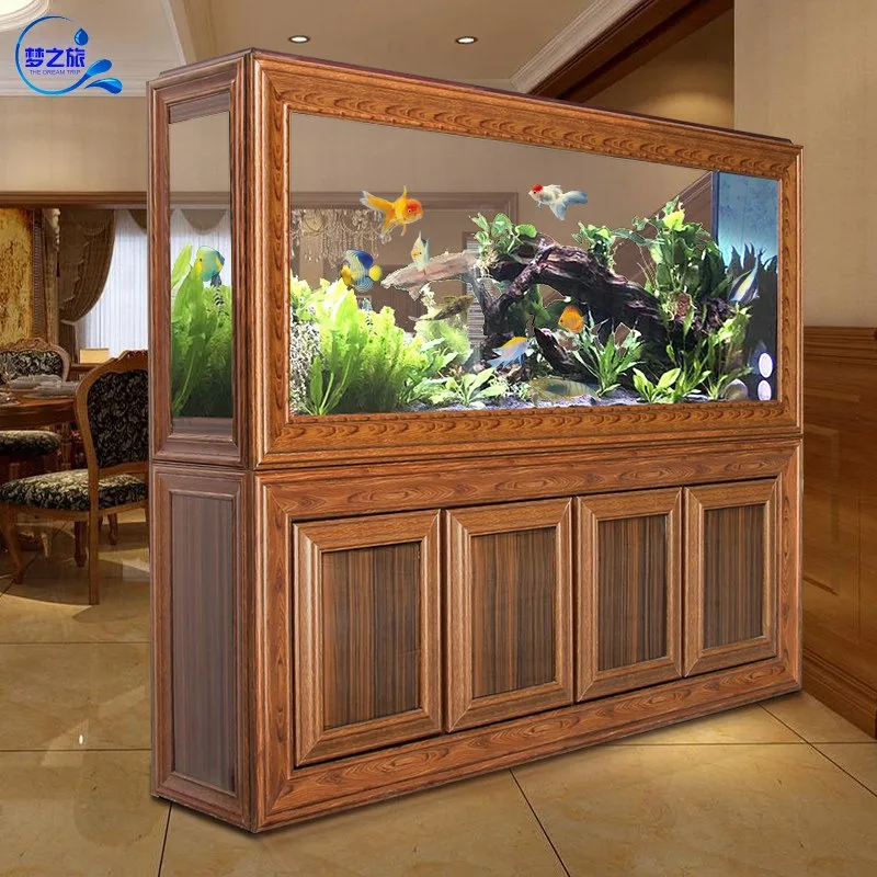 

Ecological Arowana tank, glass imitation solid wood grain bottom filter cabinet, aquarium screen entrance, 1.2 meters living roo