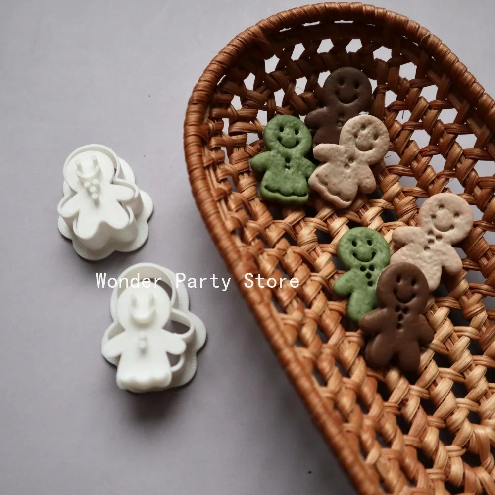 Cortador de Galletas de Navidad, Molde de Galleta de Jengibre, Sello de Hombre de Jengibre, Molde para Galletas para Fiestas Infantiles, Decoración para Hornear de Año Nuevo y Navidad