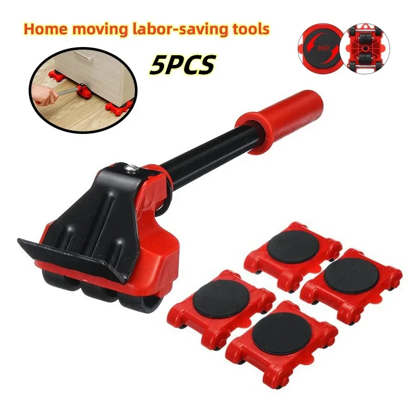 5Pcs/Set Heavy Duty Furniture Transport With Roller Set Removal Lifting Furniture Moving Carrier For Home Moving labor-saving