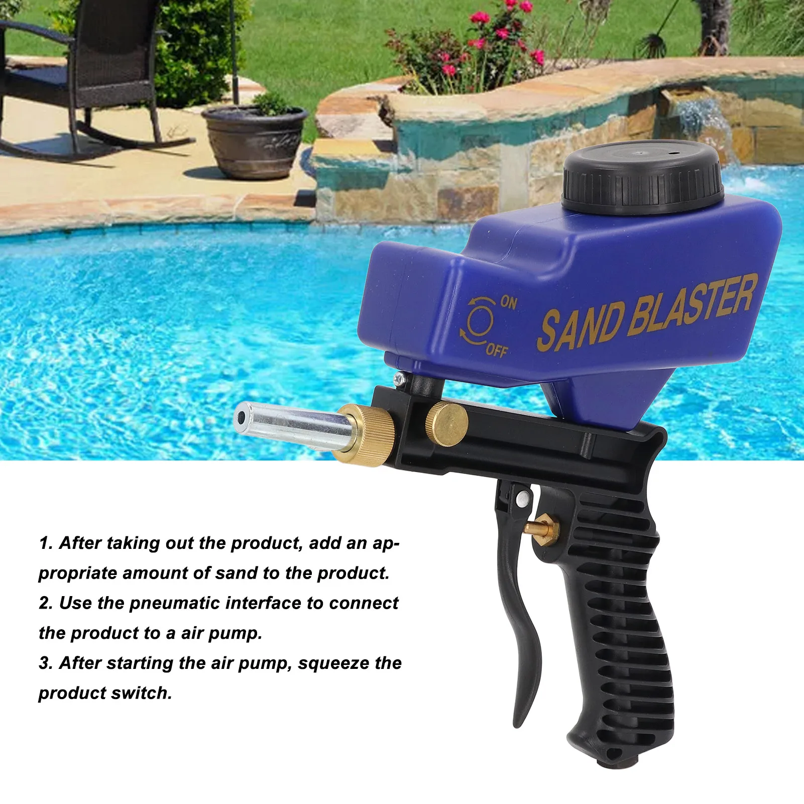 Air Sand  Sandblaster Gun Sandblaster Sand  Sandblasting Spray Gun Tool Set Kit for Spraying Cleaning Sand