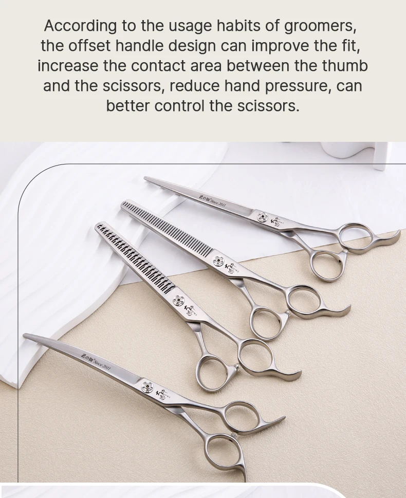 Fenice Slim Narrow Dog Grooming Scissors Set Straight/Curved/Thinner/Chunker Shears Schere Spezialisiert für KR- und JP Groomers – Detail 18