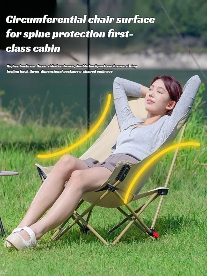 Portable Outdoor Folding Chair Adjustable Lightweight Camping Stool Ultra Light Foldable Seat for Hiking Travel Fishing Beach image 5