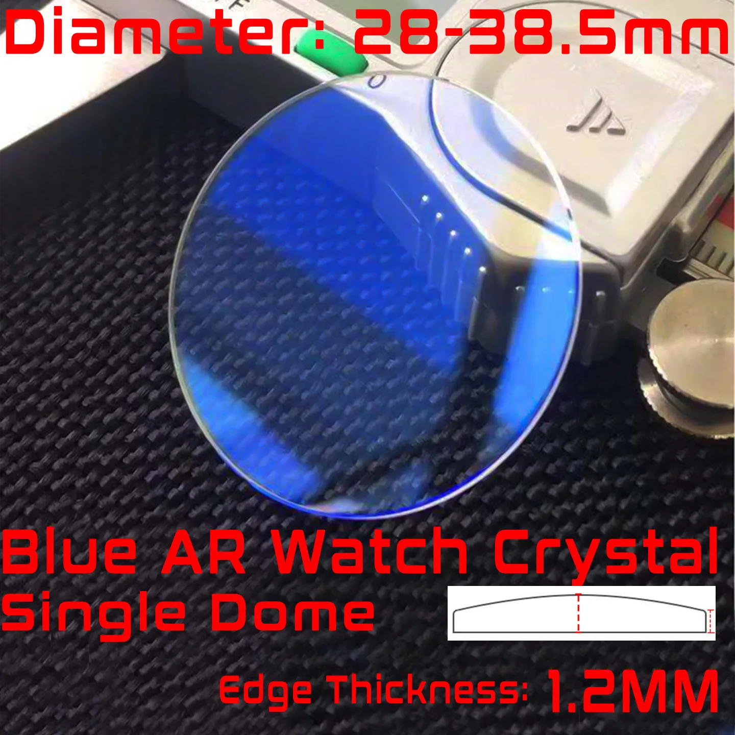 Single Dome 1.2mm Blue AR Anti Reflective Coating Watch Crystal 28mm to 38.5mm Round Mineral Watch Glass Lens Repair Tools Parts