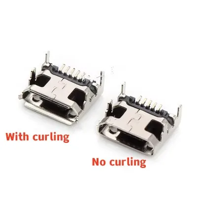 100pcs Micro USB connector 5pin seat Jack Micro usb Four legs 5P Inserting plate seat Mini usb connector