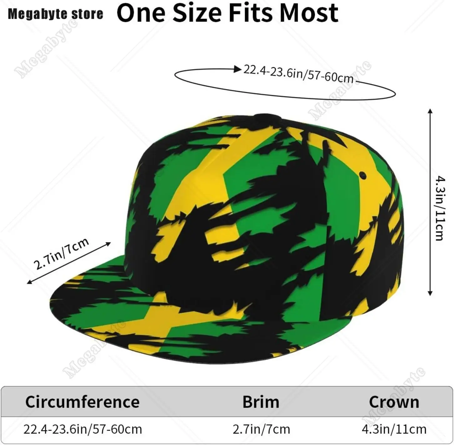 Cute Jamaica Flag Baseball Hat Green and Yellow Baseball Cap Adjustable Jamaican Trucker Hat for Men Women