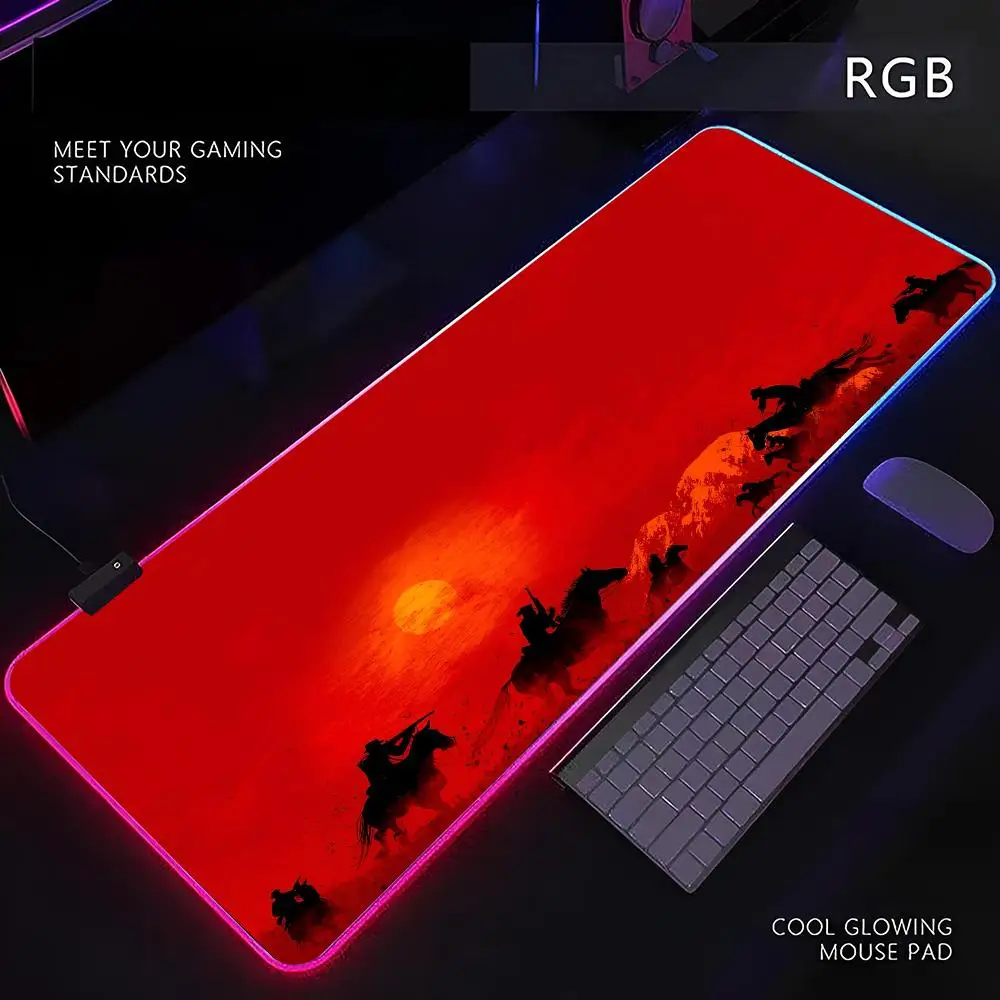 

R-RGB R-Red D-Dead O-Online Mouse Pad RGB Mousepad Xxl Gaming Accessories Large LED Mouse Pad Luminous Keyboard Desk Protector P