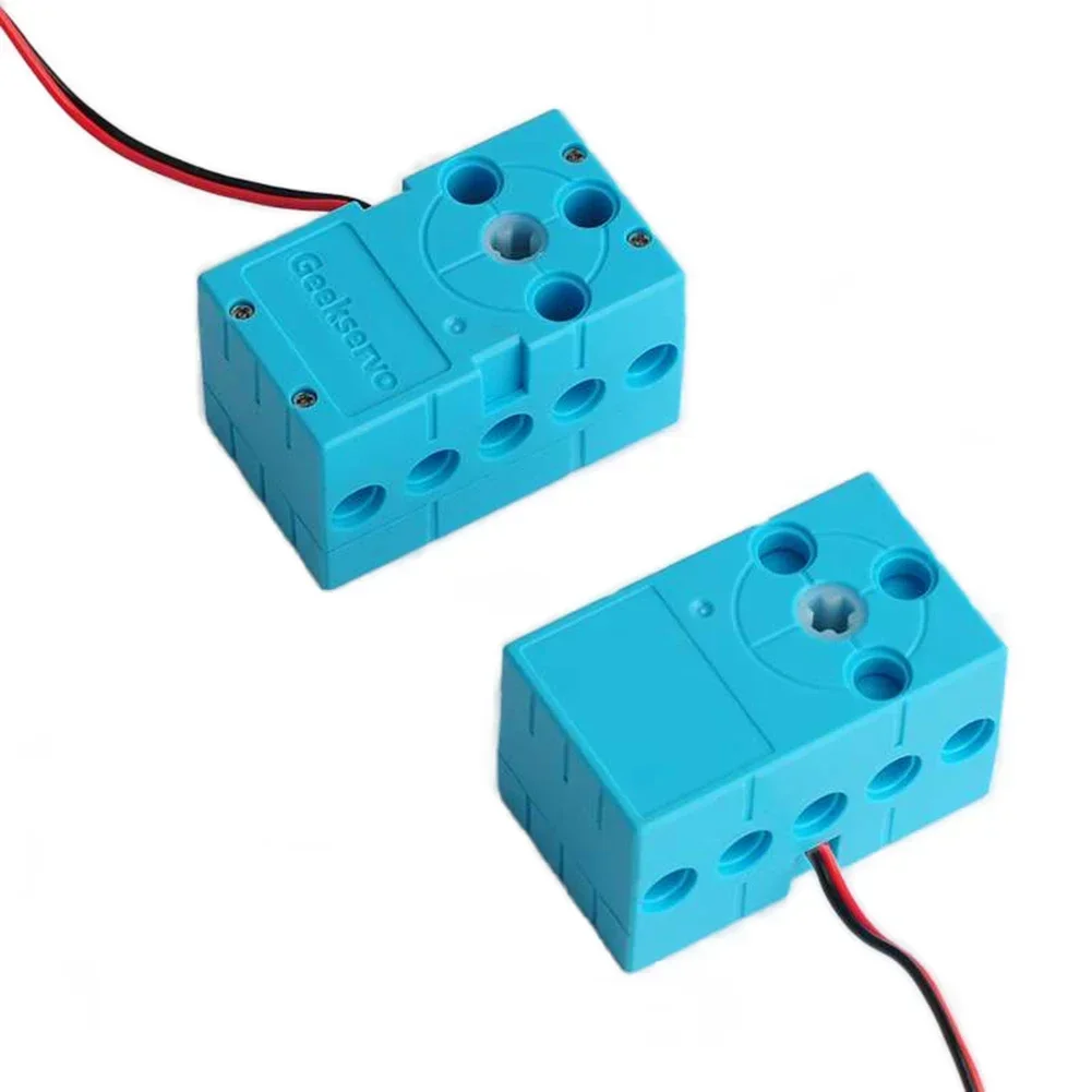 0.7kg.cm Geekservo Motor Building Block Rotação Contínua Lenta Dupla Saída Alto Torque 360 °   Compatível com legoeds