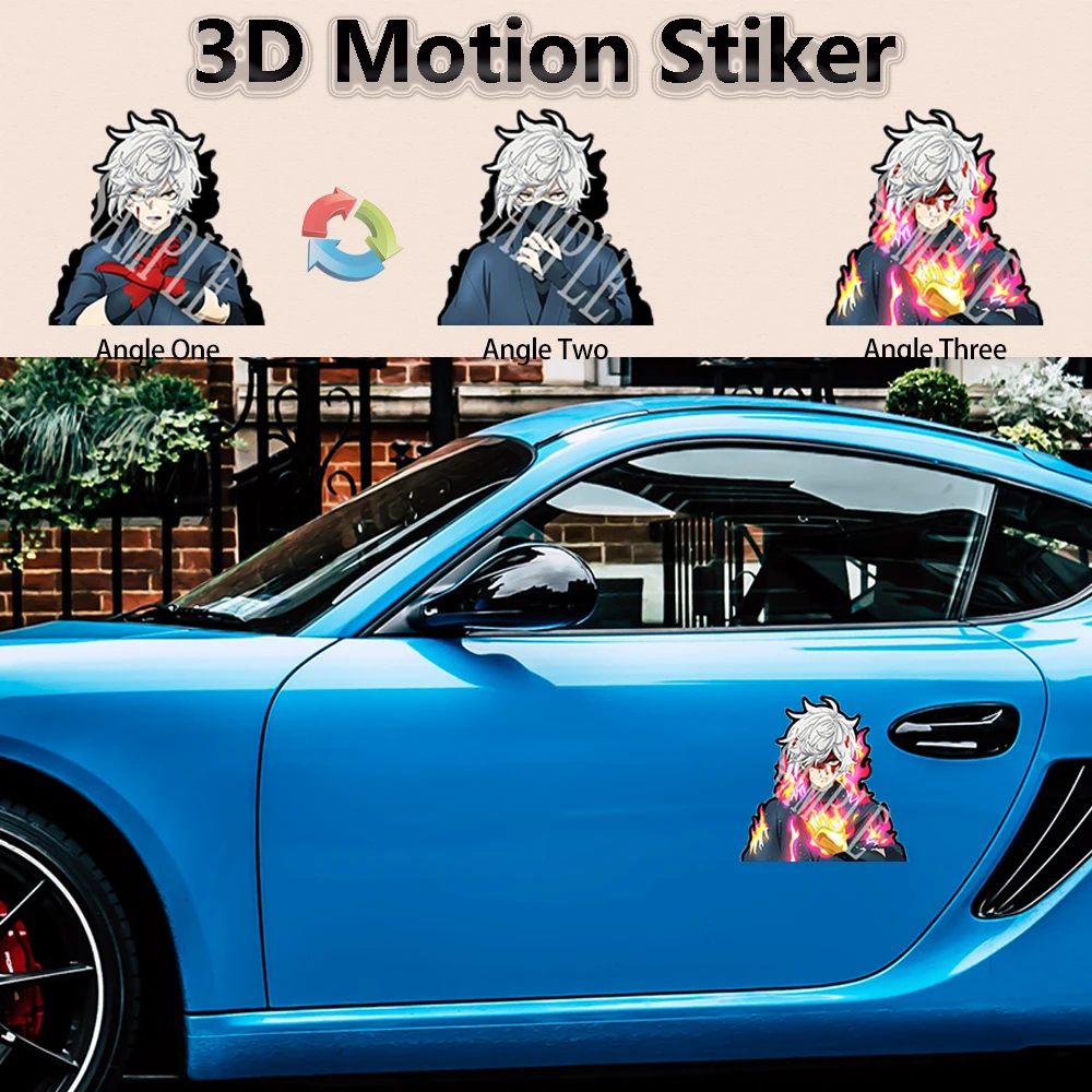 Anime Motion Stickers Hell's Paradise Gabimaru 3D Wall Art Waterproof Decals for Cars,Motorcycles,Laptop, Refrigerator,Etc.