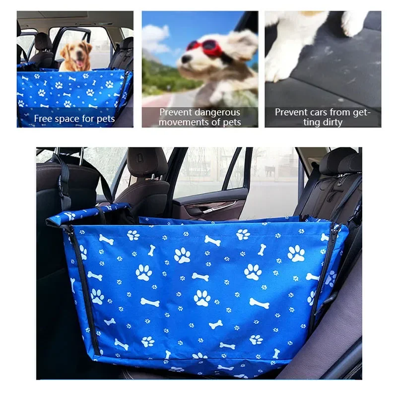 Car Dog Carrier Folding Car Seat Pad Safe Outdoor Carry Bag Car Travel Accessories Waterproof Back Seat Bag Basket for Large Dog