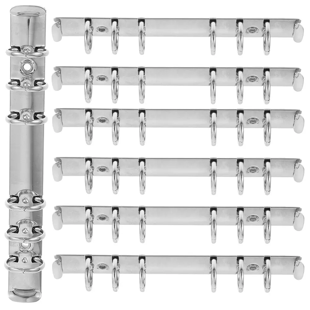 

7Pcs Metal 6-Ring Binder Mechanisms for A6 Binders Smooth Polished Sturdy Loose Leaf Binder Spine Combs Planner Notebook DIY