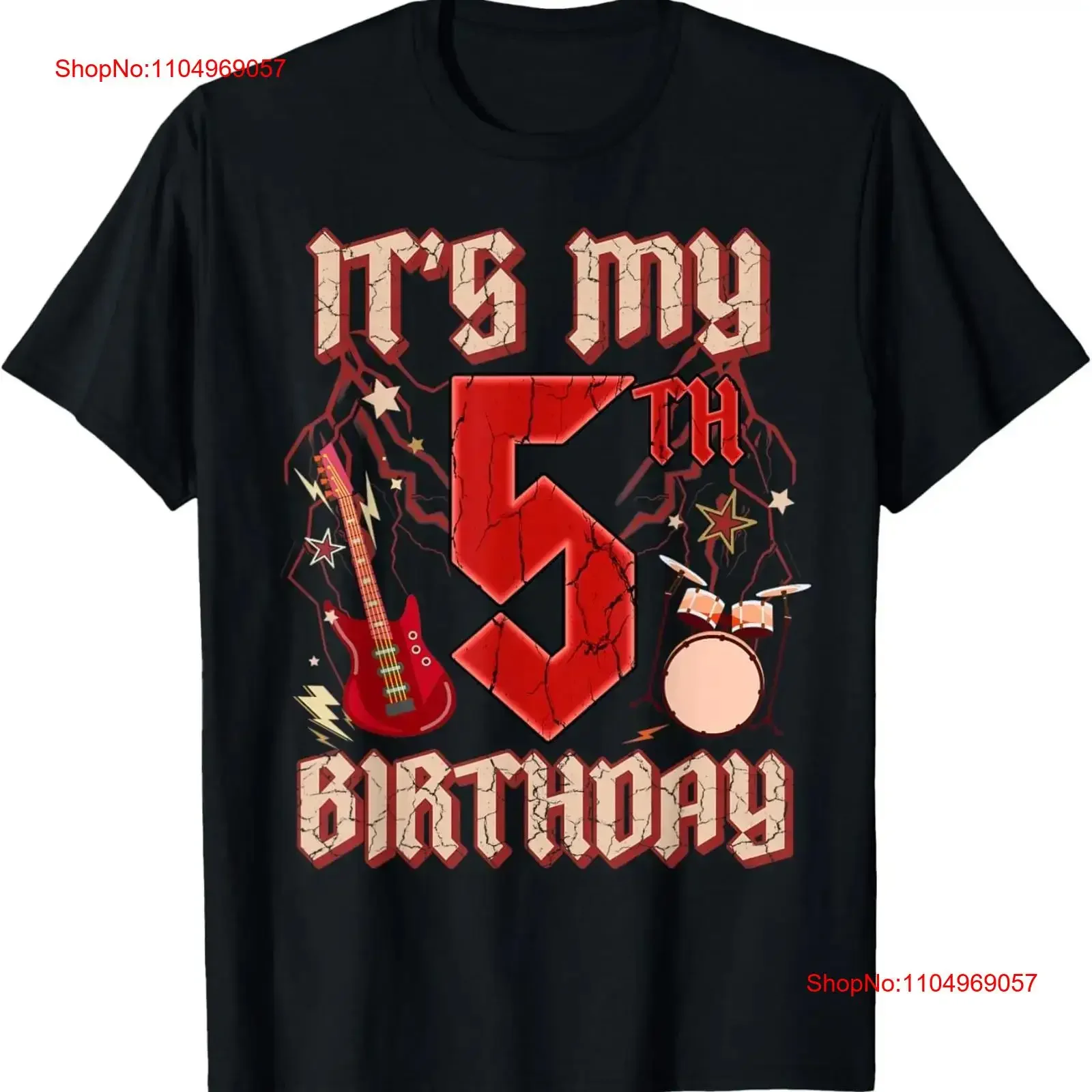 

It's My 5th Birthday Rock n Roll 5 Year Old Family T Shirt vintage Washed Versatile Top For Everyday Wear graphic Stylish Soft